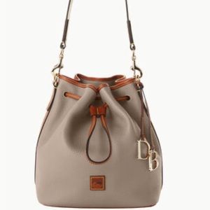 NWT Dooney & Bourke Pebble Grain Taupe Drawstring bag.